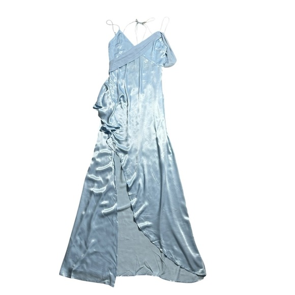 For Love & Lemons Pastel Blue Satin James Maxi Dress Womens M - Picture 2 of 9